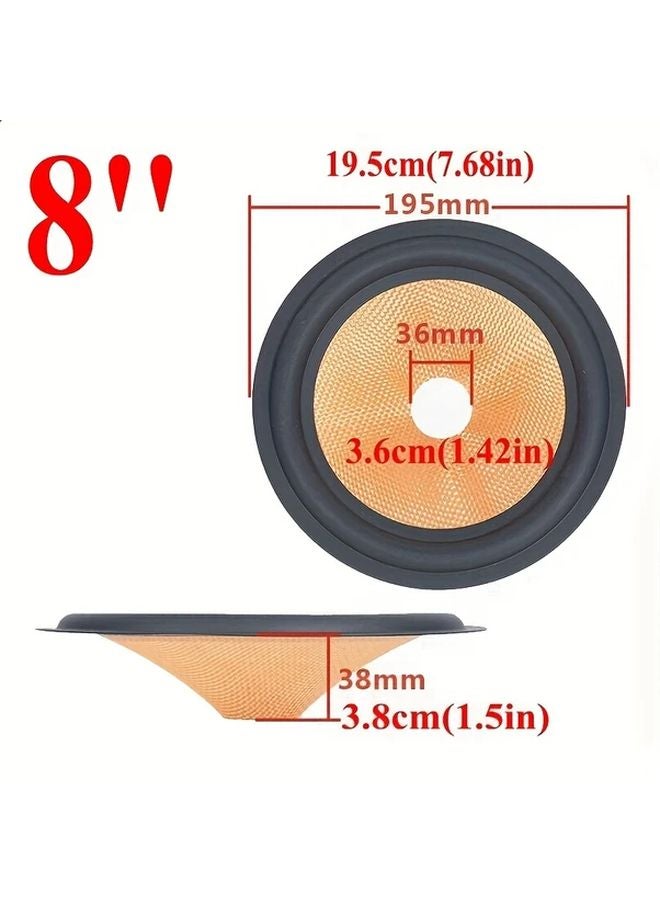 8 Inch Orange Fiberglass Speaker Basin With Rubber Edge And Braided Dust Cap - Image 4
